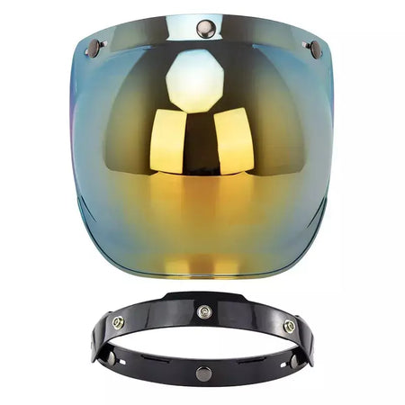 Capacete de motocicleta bolha escudo viseira anti-nevoeiro proteção uv lente hd para capacete retro rosto aberto meio capacete bolha óculos lente