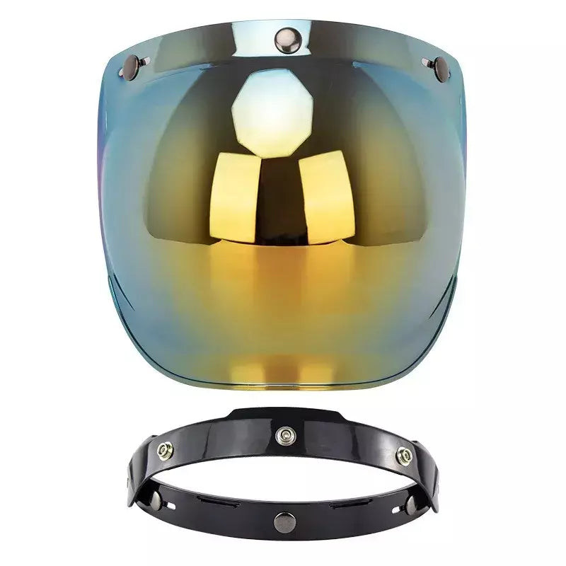 Capacete de motocicleta bolha escudo viseira anti-nevoeiro proteção uv lente hd para capacete retro rosto aberto meio capacete bolha óculos lente