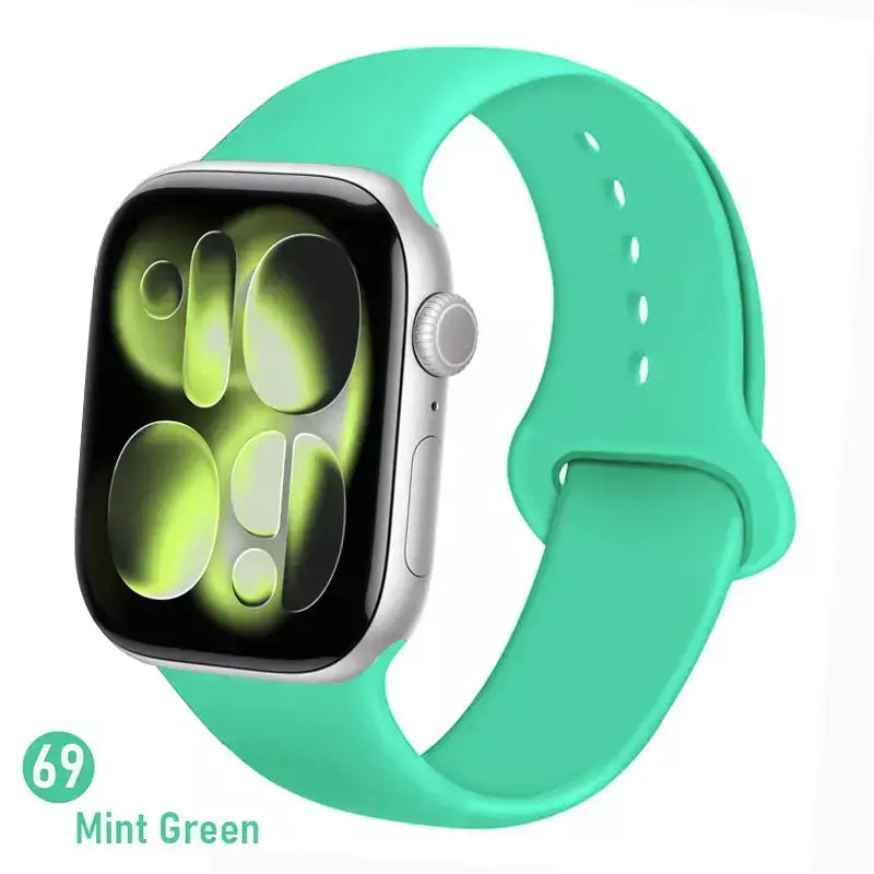 Pulseiras de silicone para apple watch pulseira 44mm 45mm 40 41mm 42-46mm pulseiras esportivas iwatch série 10 11 9 8 7 6 5 4 se ultra 3/2 49mm