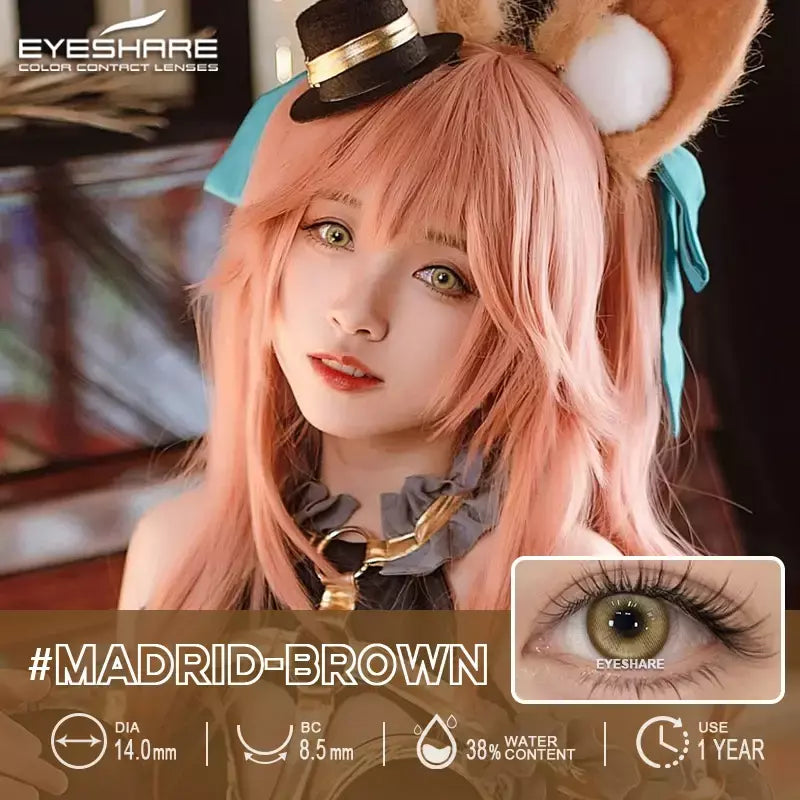AMARA 1 par de lentes de contato coloridas para olhos, lentes azuis para cosplay de anime, lentes coloridas roxas, rosa y2k, lentes vermelhas coloridas