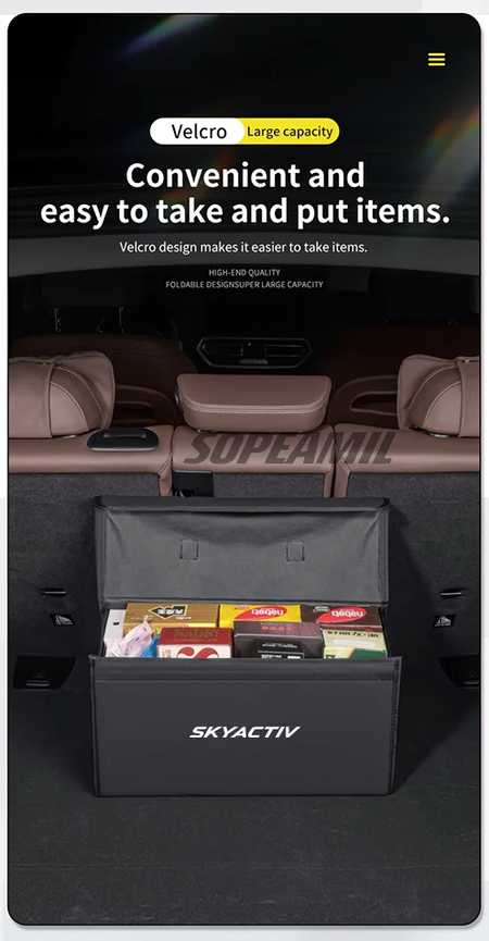 Caixa organizadora de porta-malas de carro, caixa traseira, armazenamento de arrumação, para mazda 3 6 skyactiv atenza cx30 cx60 cx70 cx3 cx5 cx9 mx5 bt50 bl