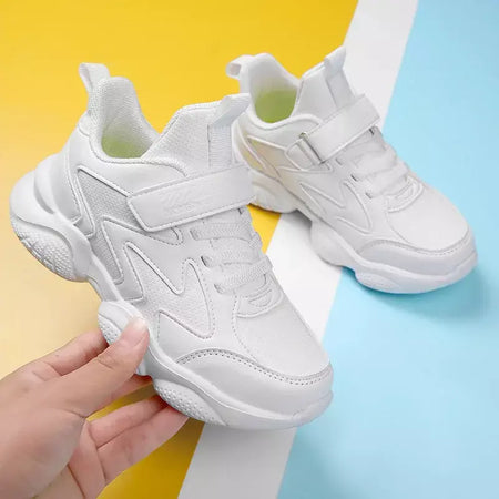 Branco crianças sapatos para meninos e meninas moda crianças confortáveis tênis respiráveis antiderrapante escola casual calçado de caminhada