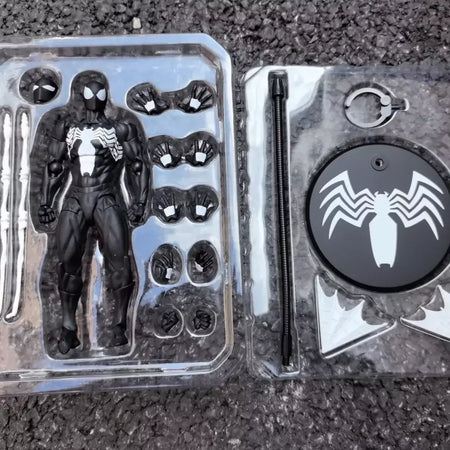 Novos brinquedos bagunça figura do homem-aranha terno preto vizinho simbionte messto brinquedos escarlate vizinho figura de ação ct brinquedos preto vermelho homem aranha