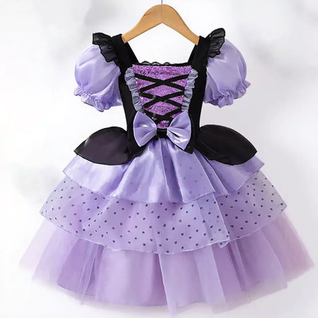 Vestido de menina de halloween vampiro vestido fofo para meninas crianças vestido de princesa roxo roupas legais lolita fantasia de festa de carnaval