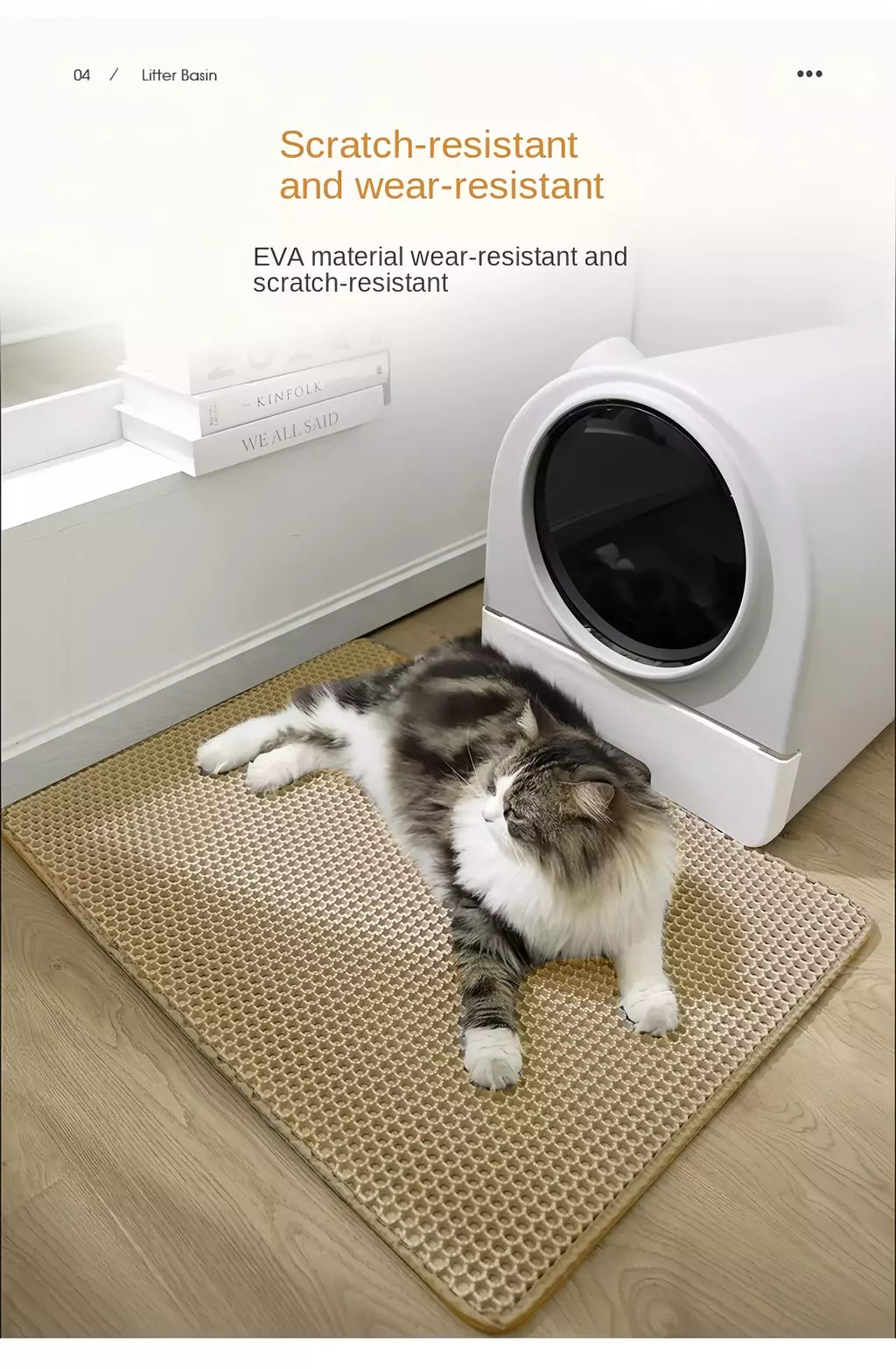 Impermeável Double Layer Pet Litter Mat, Cat Litter Box, Pet WC, Antiderrapante, Areia, Lavável, Limpo, 90x60cm