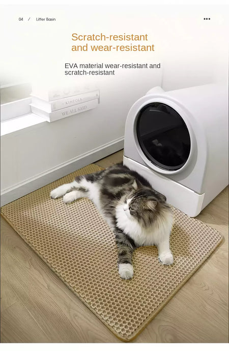 Impermeável Double Layer Pet Litter Mat, Cat Litter Box, Pet WC, Antiderrapante, Areia, Lavável, Limpo, 90x60cm