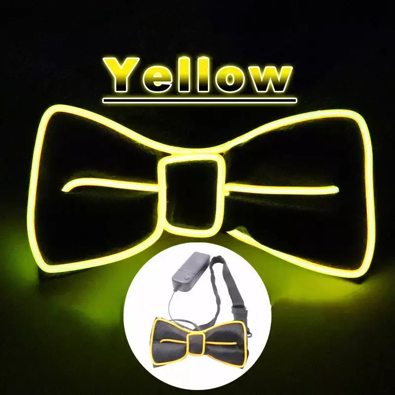 Suspensórios de led iluminados masculinos, gravata borboleta unissex, calças elásticas ajustáveis, suspensório iluminado com led para festival de música, festa de fantasia