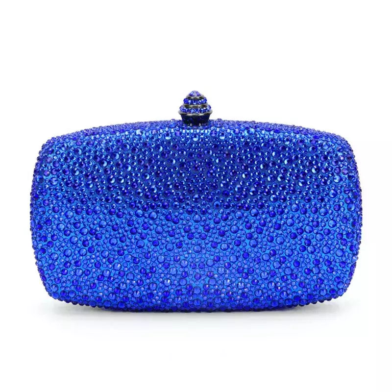 Bolsa noite strass para mulheres, bolsas de casamento, corrente de cristal, ouro, prata, pedras da noite, marrom, verde, pedras azuis