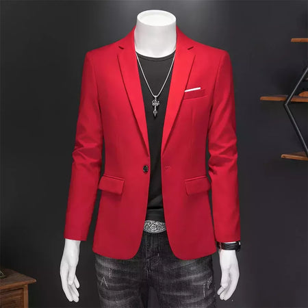 Blazer Casual de Negócios Masculino, Jaqueta Monocromática, Casacos Oversize, Smoking Masculino, Roupas de Marca, Roupas de Trabalho, Plus Size M-6XL