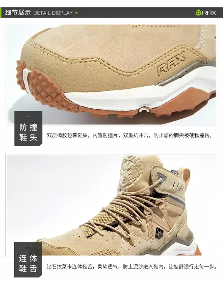Rax à prova dwaterproof água caminhadas sapatos homens inverno ao ar livre tênis para homens botas de neve de pelúcia montanha botas de neve turismo ao ar livre sapato de corrida