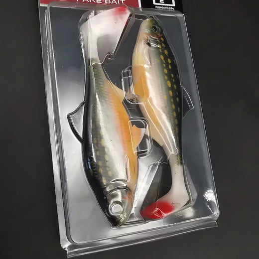 Anfs 2 pçs kit de pesca macia 3d 14cm/5.5 Polegada isca artificial shad pique poleiro zander bagre equipamento de pesca isca artificial