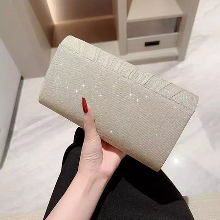 Bolsa de noite prateada dourada para mulheres, moda elegante, embreagem de banquete, bolsa de ombro feminina, festa de casamento
