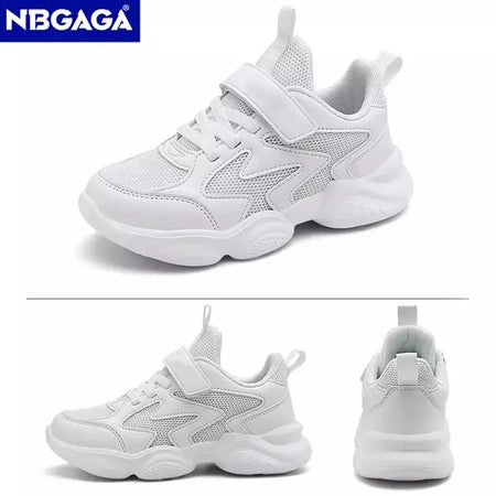 Branco crianças sapatos para meninos e meninas moda crianças confortáveis tênis respiráveis antiderrapante escola casual calçado de caminhada