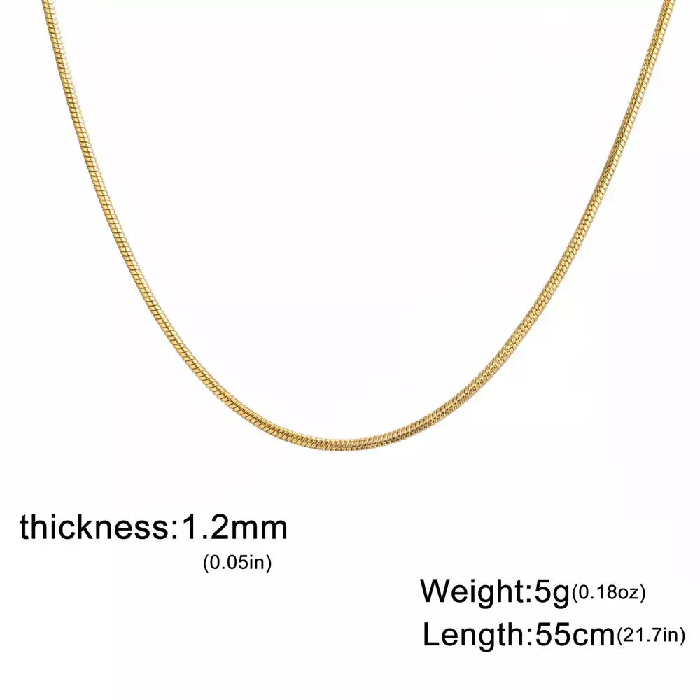 My Shape Rodada Cobra Cadeia Colar para Mulheres Homens Aço Inoxidável Link Cadeia 0.9mm 1.2mm 2mm Cadeia Gargantilha Moda Jóias Presentes