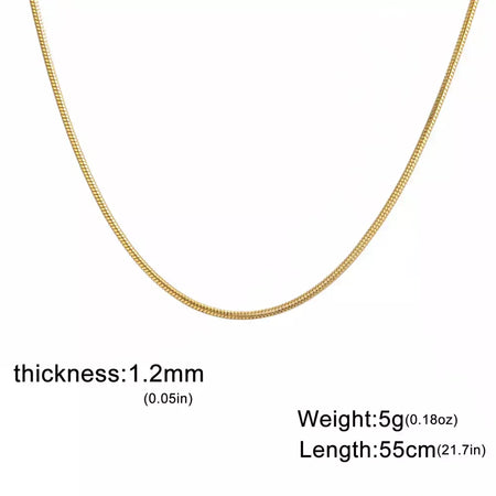 My Shape Rodada Cobra Cadeia Colar para Mulheres Homens Aço Inoxidável Link Cadeia 0.9mm 1.2mm 2mm Cadeia Gargantilha Moda Jóias Presentes