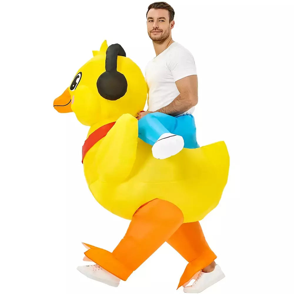 Adulto galo inflável traje engraçado unicórnio elk animais terno inflável halloween carnaval meio corpo explodir terno para cosplay