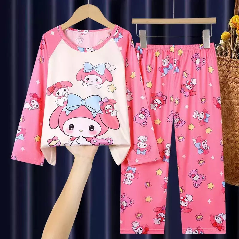 Crianças Minnie Elsa Duck Pijamas dos desenhos animados, roupas infantis para casa, conjuntos para meninos e meninas, terno de viagem, casual, novo, 2 peças por conjunto