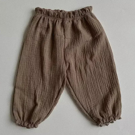 Calças de bebê de algodão orgânico recém-nascidos outono primavera verão inverno bonito impressão macia musselina roupas calças pantalons capris