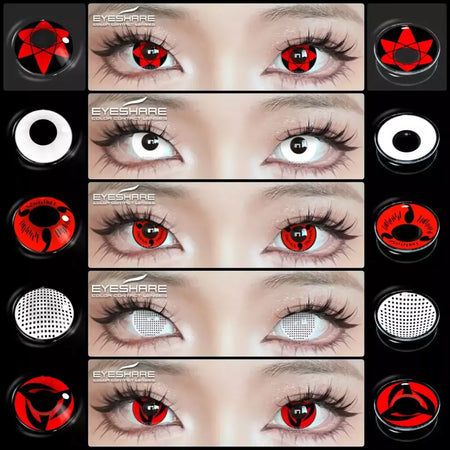 Eyeshare lentes de contato coloridas para olhos, 1 par de lentes coloridas de anime cosplay, lentes loucas de halloween, lentes de contato, maquiagem de beleza