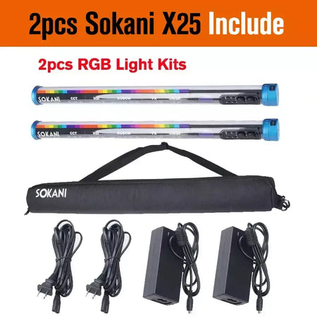 (DO Brasil) Sokani X25 X25-kit RGB LED Luz de vídeo portátil Luz de enchimento para TikTok YouTube Live Streaming Studio