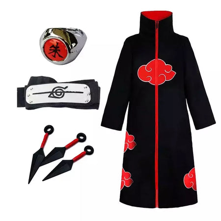 Naruto uchiha itachi cosplay trajes anime longo manto casaco robe trincheira ninja halloween carnaval festa grupo roupas capa presentes