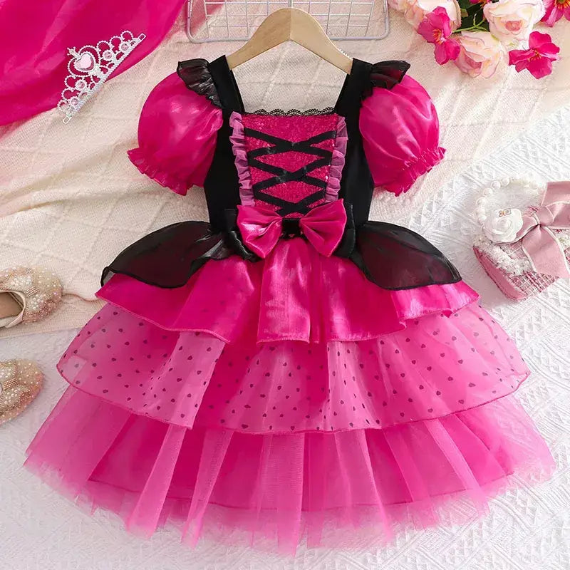 Vestido de menina de halloween vampiro vestido fofo para meninas crianças vestido de princesa roxo roupas legais lolita fantasia de festa de carnaval