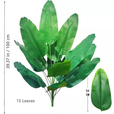 65-125cm/47.2in grande palmeira tropical falso banana planta folhas toque real strelitzia reginae planta de plástico para casa jardim