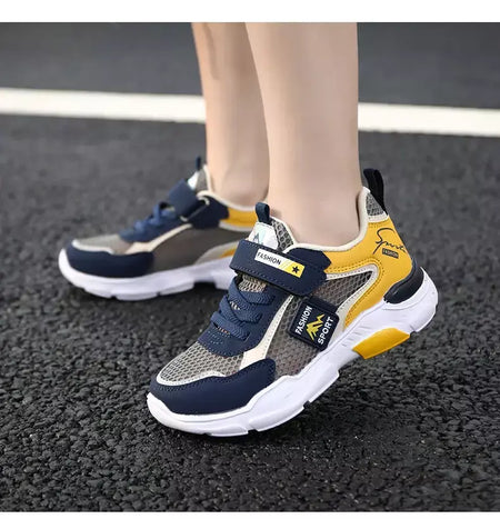 Única rede crianças sapatos meninos tênis verão respirável superfície antiderrapante meninas tênis casuais esportes correndo sapatos ao ar livre