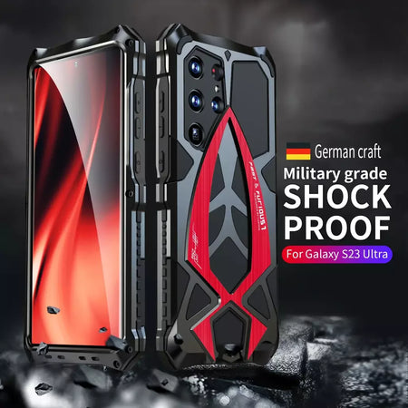 Moldura de alumínio com fecho magnético, capa traseira de plástico de metal para samsung galaxy s25 ultra s24 ultra s23 s22 s21, capa forte à prova de queda