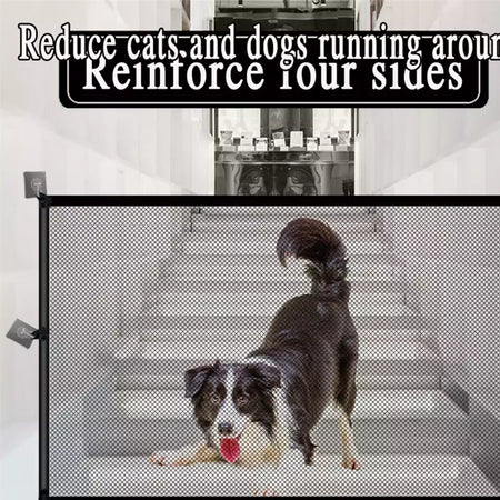 Cercas de barreira para cães de estimação, com 6 peças de gancho, rede isolada, portão de escadas, novo cercadinho dobrável de malha respirável para cerca de segurança de cães