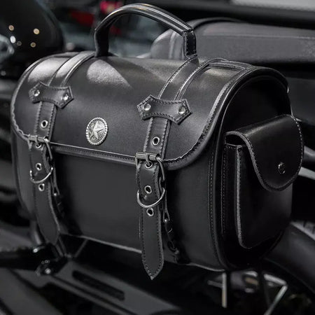 Alforje universal preto para motocicleta, bolsa lateral de grande capacidade, ferramenta de armazenamento para harley, bolsa modificada à prova d'água