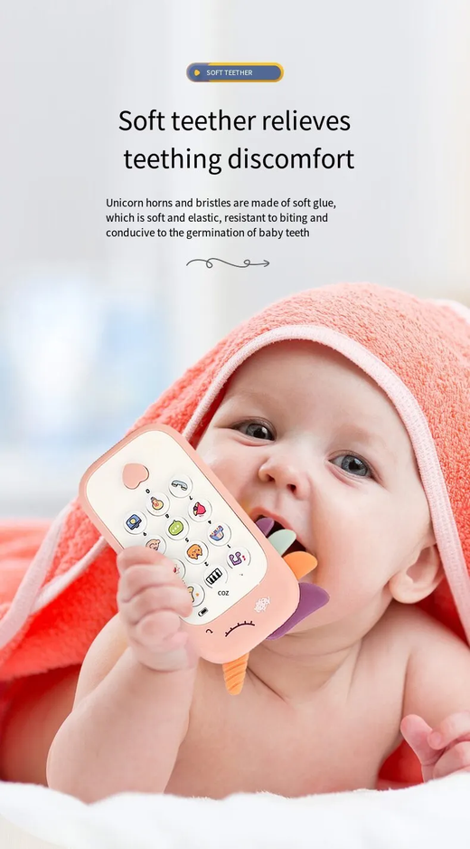 Baby's Music Sound Phone Brinquedo, telefone, dormindo, mordedor, simulação, infantil, educação precoce, presentes para crianças