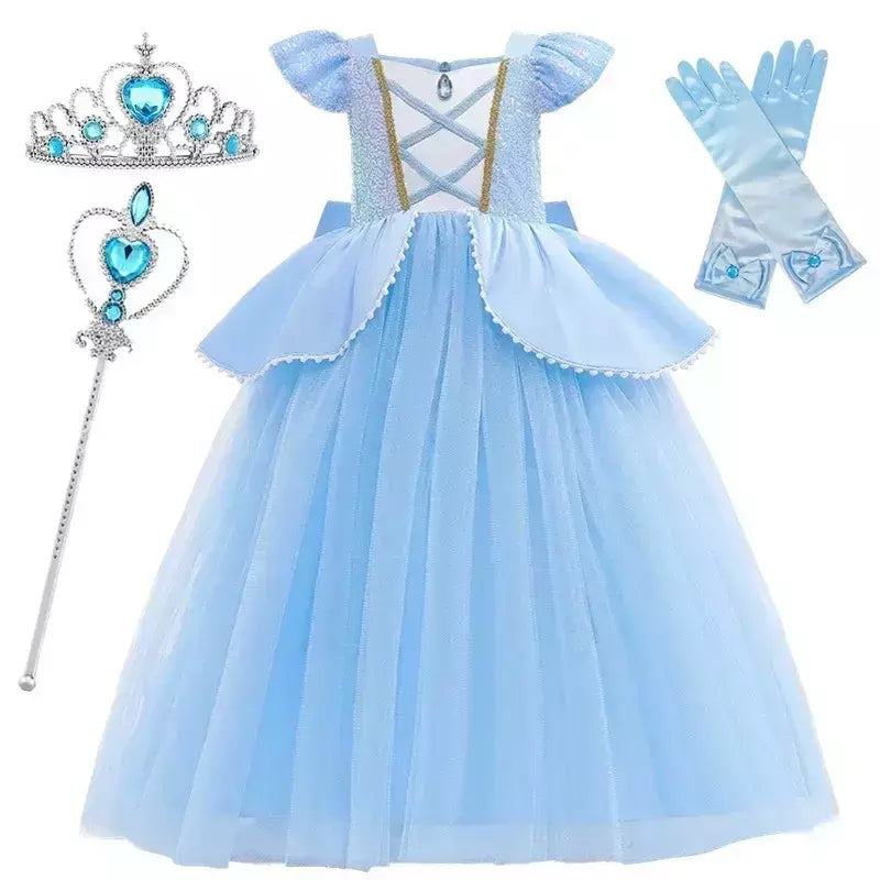 Rapunzel vestido para meninas cinderela belle vestir-se fantasia crianças aniversário princesa traje crianças roupas de festa de halloween 3-10y
