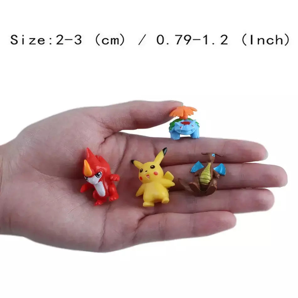 Pokémon Pikachu Mini Action Figure Model Toy para Crianças, Bonecas Coletivas Anime, Presentes de Aniversário, Não Repetindo, 24 Unidades, Conjunto, 2-3cm