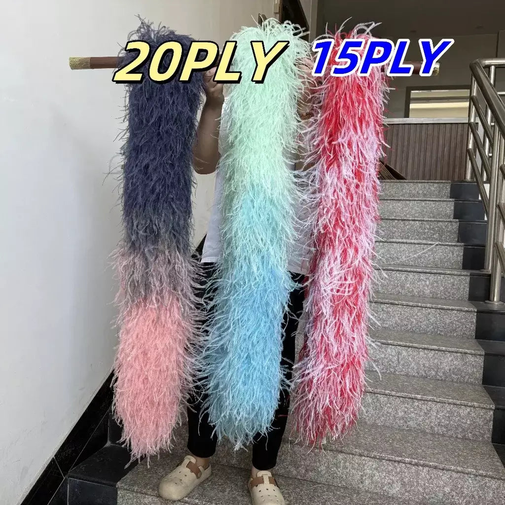 Boa de penas de avestruz arco-íris, 6/10/20 camadas, acessórios de festa fofos para mulheres, halloween, carnaval, cosplay, decoração de casamento, fantasia diy