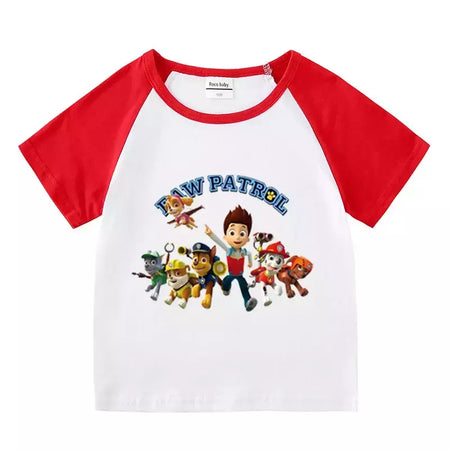 Boys Paw Patrol T-shirt manga curta Top e Shorts Set, bebê meninos roupas, roupas dos desenhos animados, terno verão, novo conjunto infantil, 2022, 2pcs