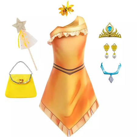 Indiano pocahontas princesa cosplay vestido meninas matoaka festa de halloween disfarce traje crianças dos desenhos animados filme fantasia outfits