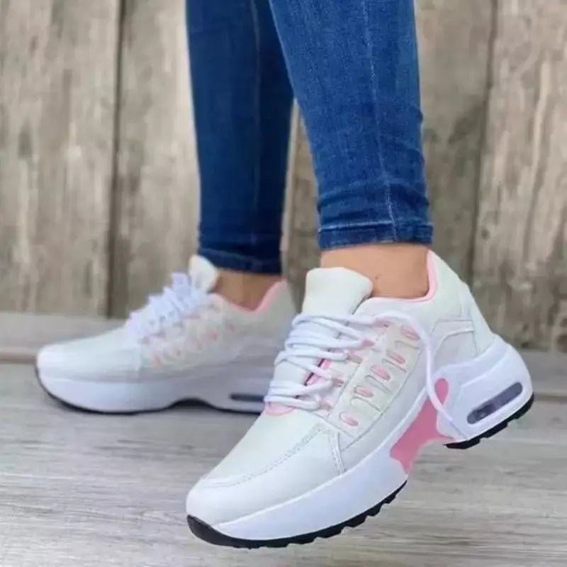 Sapatos de malha para mulheres tênis respirável corrida esportes tênis caminhadas treinamento ao ar livre sapatos esportivos femininos sola macia