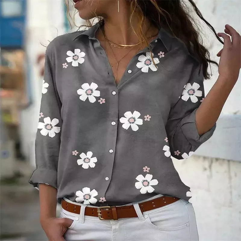 Camisa havaiana de mangas compridas para senhoras, roupas de praia ao ar livre para férias, quintal super grande 6XL, moda feminina, explosão, 2024