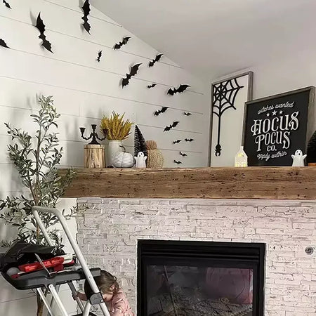 Halloween 3d morcego preto adesivos de parede para casa quarto decoração interior adereços assustadores crianças festa favores decalques parede janela adesivo