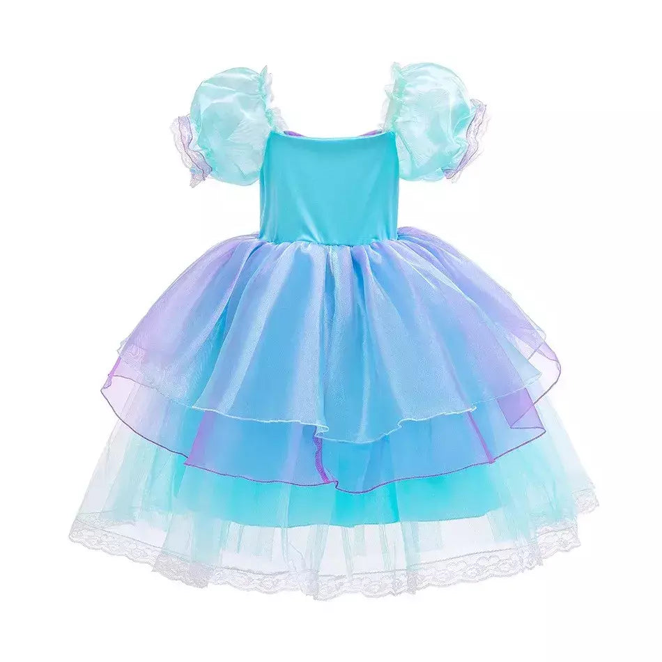 Menina sereia vestido para crianças festa de aniversário princesa cosplay traje ariel halloween fantasia roupas verão elegante vestido