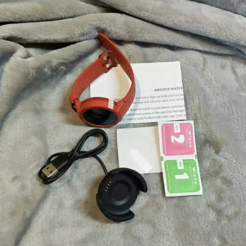 Amazfit-Relógio Inteligente Verge Lite, Versão Global, Tela AMOLED, GPS, IP68 Impermeável, Instrução 24 Horas, 98New No Original box