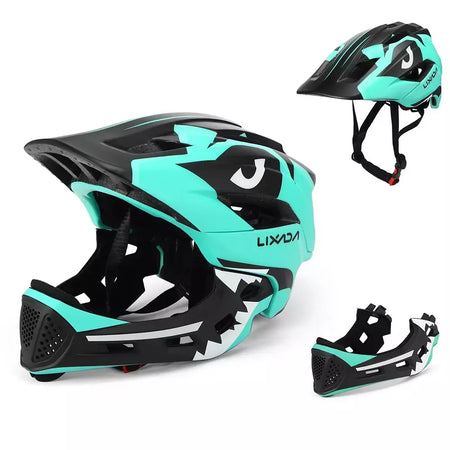 Capacete facial completo destacável para crianças, capacete de segurança esportivo para ciclismo, skate, patinação