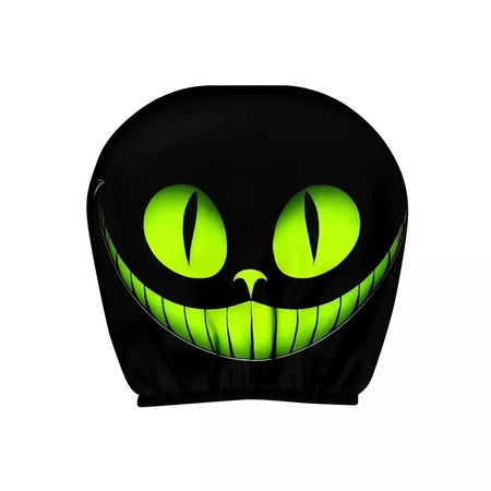 2 pçs fantasia sorriso místico olho de gato universal assento de carro encosto de cabeça cobre acessórios do carro presente do feriado capa protetora decorativa