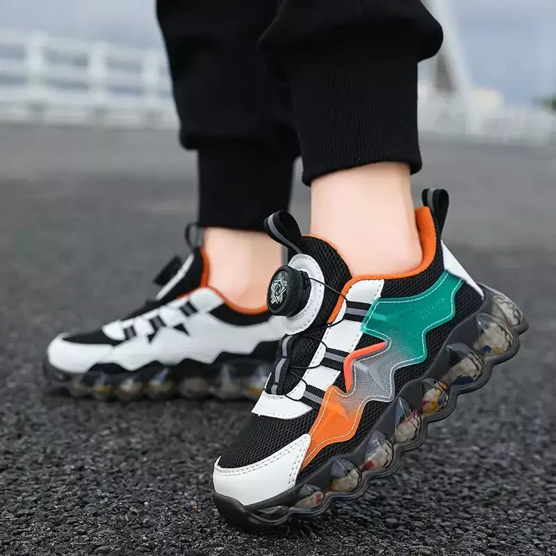 Crianças sapatos esportivos meninos moda correndo lazer malha confortável ao ar livre crianças sapatos casuais tênis leves tênis