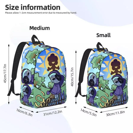 Mochila fofa Dandys World para homens e mulheres, legal, estudante, trabalho, mochila, jogo, laptop, bolsa de ombro ao ar livre
