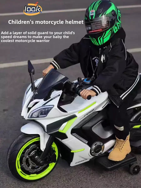 Novo bonito crianças capacete de segurança criança rosto cheio para 4 temporada esportes ao ar livre equitação cabeça ajustável bicicleta motocicleta crianças capacete