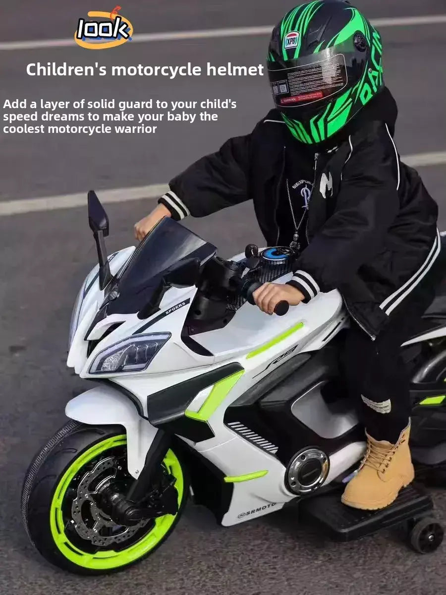Novo bonito crianças capacete de segurança criança rosto cheio para 4 temporada esportes ao ar livre equitação cabeça ajustável bicicleta motocicleta crianças capacete