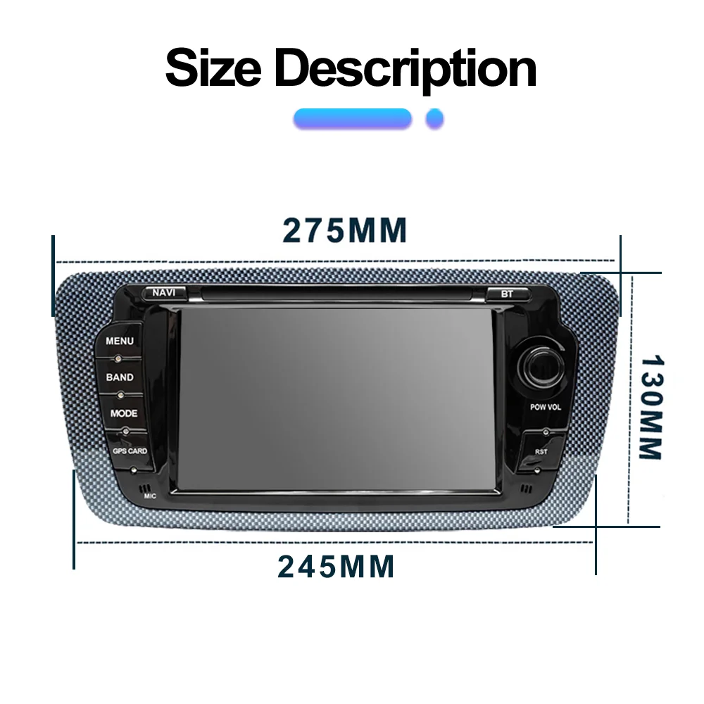 Rádio automotivo sem fio carplay android auto para seat ibiza 6j 2009 - 2013 4g wifi multimídia navegação gps 2din 7 "unidade principal estéreo