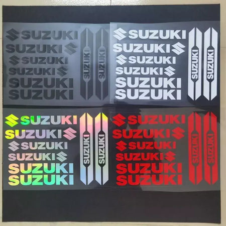 Para suzuki motocicleta adesivos decorativos personalizados corpo capacete absorção de choque criativo à prova dwaterproof água modificado adesivos